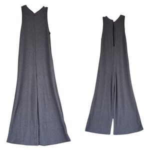 Ces Femme Gray Jumpsuit Women Sz Small Wide Leg Sleeveless Maxi Flowy USA Made